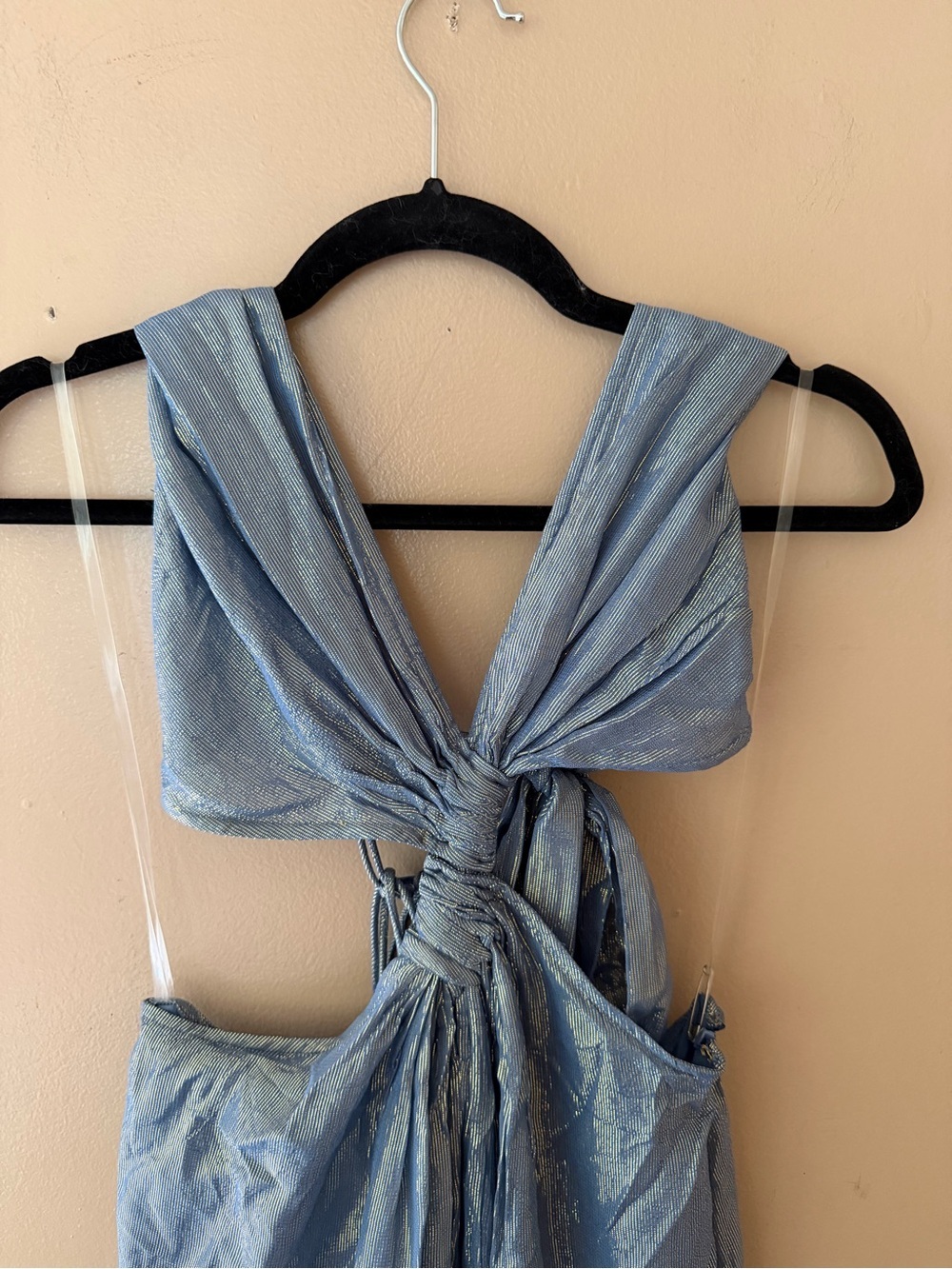 Sundress Bettina Dress Ios Tendre Bleu Blue Halter cutout midi Revolve L - Picture 10 of 12